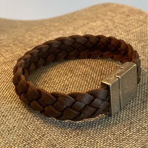 Vtg Braided Leather Bracelet